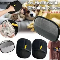 5 Peças Luvas De Depilação Eletrostática Para Animais De Estimação Higiene Escova De Despoeiramento Estática Removedora