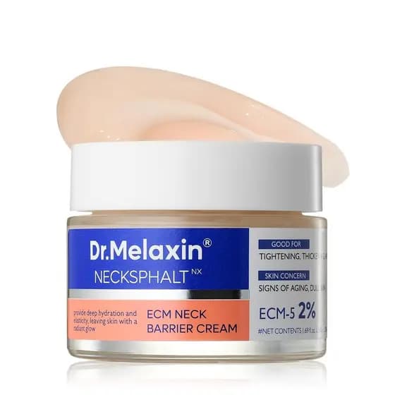 Creme Firmador para Pescoço Dr.Melaxin Necksphalt, contém ECM-5 20.000ppm, creme firmador e lifting para o pescoço, adeq
