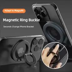MagSafe Suporte Magnético Forte Para Anel De Dedo Celular De Dupla Face Dobrável Portátil