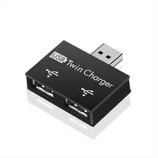 Hub USB Portátil Para 2 Portas Carregador Adaptador Mini 2.0 Macho Fêmea Dupla Divisor De Carregamento Conversor PC