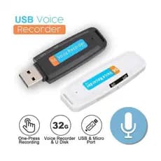 32G Mini Gravador De Voz Em Forma De U Ditafone Digital Áudio USB 2.0 Sound Flash Drive Profissional Recarregável Disk P
