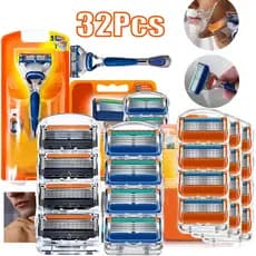 32 Pçs 5 Lâminas De Barbear Originais Para Gillette Fusion Fusão Navalha Lidar Com Masculino Rosto Cabelo Cassetes Subst