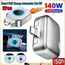 2 Pces 140W Tipo-C Adaptador De Carga Completa Inteligente Auto-Corte , Desconexão Automática Universal Para Carregament