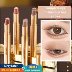 [Portátil e Prático] Matte Shimmer Gradient Three-color Eyeshadow Stick Bastão de Olhos/Sombra/Rotina de Maquiagem