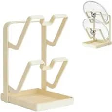 Tampa De Rack De Armazenamento Para Cozinha Com Balcão Multifuncional Bandeja Branca De Camada Dupla_holder