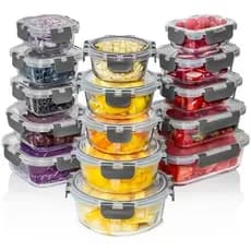 Recipientes De Armazenamento De Alimentos De Vidro Para PC Com Tampas Freezer Micr