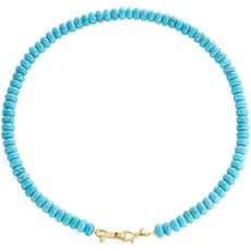 Contas De Arco-Íris Para Mulheres Gargantilha Com Laço Dourado 14K Colar Gargantilhas Pedra De Aniversário 11IEO Polegad