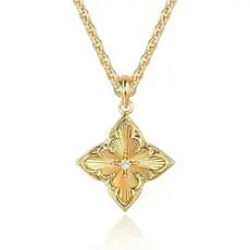 Colar Fettero Gold Clover Para Mulheres Delicado Banhado A Ouro 14K CZ Pingente Corrente Ajustável Gargantilha Charme Co