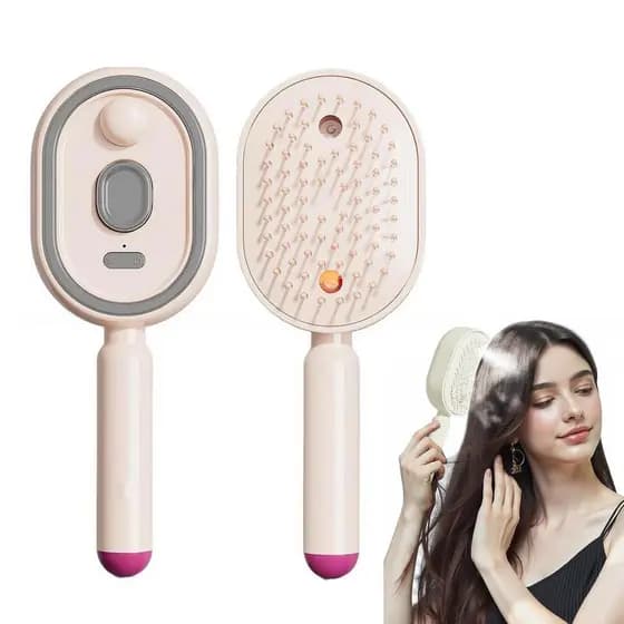 Escova Elétrica a Vapor para Cabelo, Escova de Massagem com Almofada de Ar e Spray Elétrico 2026, Escova de Cabelo Recar