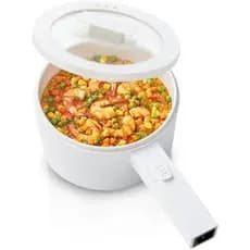 Panela Quente Elétrica , Mini De 1.5L , Portátil Antiaderente De Esmalte Cerâmico Para Bife , Ovo , Arroz Frito , Aveia