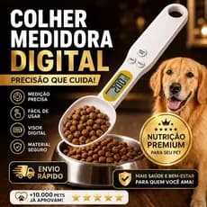 Colher Balança Digital Para Cozinha e Ração Pet Medidor de Precisão 500g Pegador Alimento Portátil Prática Fácil Usar