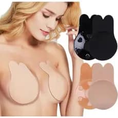 Sutiã Adesivo Levanta Seios Invisível Bojo Auto Adesivo Modelador Silicone Decote Profundo Orelha de Coelho Reutilizável