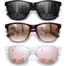 Óculos de Sol Polarizados MEETSUN para Homens e Mulheres, Estilo Clássico, Retro e Fashion, Proteção UV400, Pacote com 3