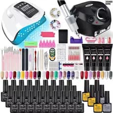Kit De Esmalte Acrílico Unhas Poli Gel Conjunto Com Lâmpada Do Prego Extensão Glitter UV Construção Manicure Ferramentas