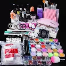 Kit De Unhas Acrílicas Para Iniciantes , Pó Acrílico E Líquido , Conjunto Profissional Com Pincéis , Ferramenta Salão De