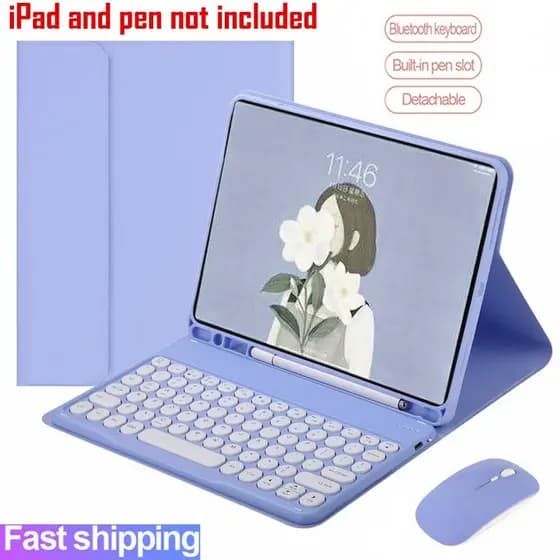 Capa com Teclado para Samsung Galaxy Tab A11+ A9+ 11 Speaker A9 8.7'' A11 Capa com Mouse Bluetooth Sem Fio 8023