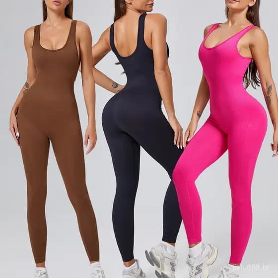 Macacão canelado de manga comprida, sem costura, elástico, ajustado ao corpo, roupa esportiva para mulheres, com cintura