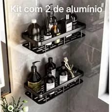 Kit com 2 SUPORTE PARA SHAMPOO PARA USO NO BANHEIRO NA PAREDE de alumínio suporte organizador multiuso