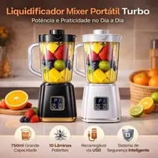 Liquidificador Portátil 600ml com 10 Lâminas e Proteção – Ideal para Sucos e Shakes