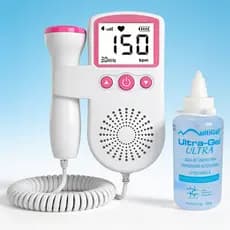 Aparelho Doppler Fetal Sonar Rosa Portátil Monitor Gestante Casa Sonar Fetal Gel Condutor Doppler Fetal Presente