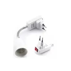Soquete Flexível 20 cm Para Lampada E27 Adaptador Extensão Com Tomada Bocal