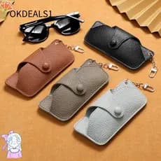 OKDEALS Sunglasses Saco De Armazenamento , Couro PU Com Porta-Chaves Portátil Anti-Pressão Retro Perda Mulher Homem