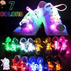 OKDEALS Cadarços Luminosos Com Fivela De Cadarço , Preguiçosos , Chegada Sem Gravata , Luz Flash