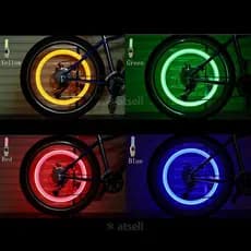 HW Bicicleta LED Flash Luz Colorida Lâmpada De Neon Tampas De Vedação De Pneus 1Pc