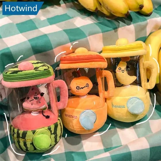 HW Espremedor De Frutas Dos Desenhos Animados Brinquedo De Pelúcia Melancia/Laranja/Banana Saco Pingentes Liquidificador