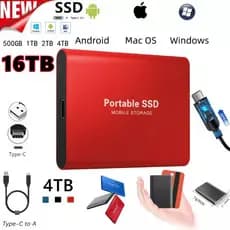 SSD Portátil Eficiente USB3.1 Disco Rígido Externo Durável De Alto Desempenho De Custo 1 Tb 2 16 Para Telefone Desktop M