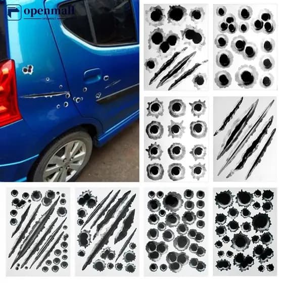 openmall 3D Buracos Engraçados Autocolante Decalque De Carro À Prova D'água De Motocicleta S7X9