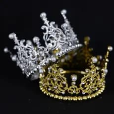 Extravagante Redondo Pérola Coroa Bolo Decoração Princesa Strass Utensílios De Cozimento Acessórios