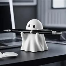 Porta-Canetas Fofo Em Forma De Fantasma , Presente Engraçado Para Decoração De Mesa De Escritório Casa