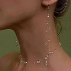 Colar De Gota De Orvalho Transparente Simples , Design De Nicho , Acessórios De Brinco Água