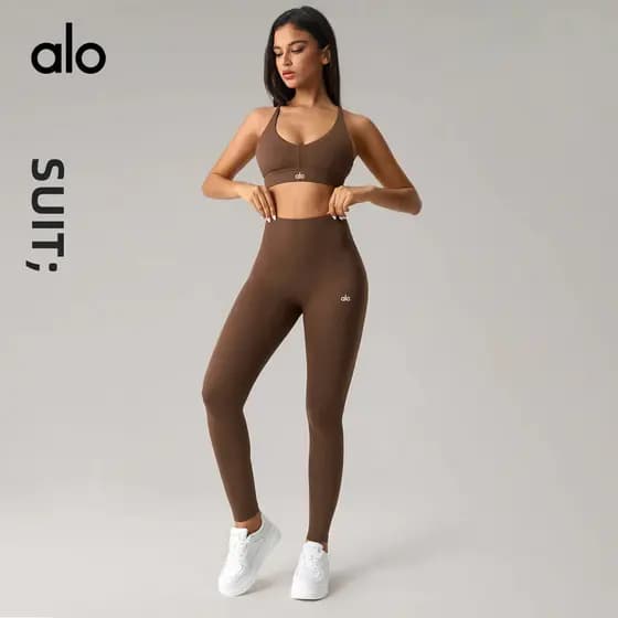 Conjunto de Yoga Nude para Mulheres |     Top sem costas + Leggings esportivas de cintura alta com efeito levanta-bumbum