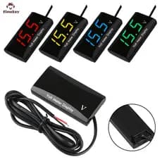 TK 12V Mostrador Digital LED Voltímetro De Motos Para Carros Medidor De Voltagem Vermelho Amarelo Azul Verde