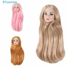Cabeça De Boneca Supermodelo USNOW1 , Cabelo Encaracolado Com Maquiagem 1/6 , Vestir Pele Escura De 30 Cm