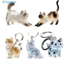 USNOW1 Chaveiro Acrílico Para Cabelo De Gato , Caixa Transparente De Armazenamento De Pêlos Em Formato De Animal , Portá