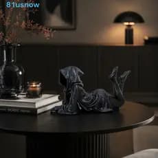 USNOW1 Estátua Da Morte , Decoração De Casa Modelo De Halloween Estatueta Fantasma , De Menina Gótica Impressa Em 3D Est
