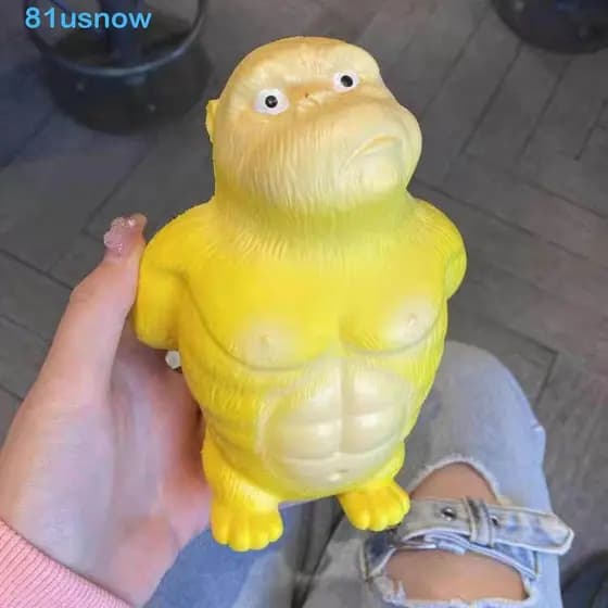USNOW1 Squeeze Vent Gorilla , Brinquedos De Macaco Amarelo De Recuperação Lenta Engraçados De Gorila Com Cola Macia Elás