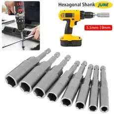 Junho 1 Pcs Hex Socket , Drive 5.5-19mm Chave Broca Adaptador , 1/4 " 80mm Comprimento Soquete De Impacto Elétrico