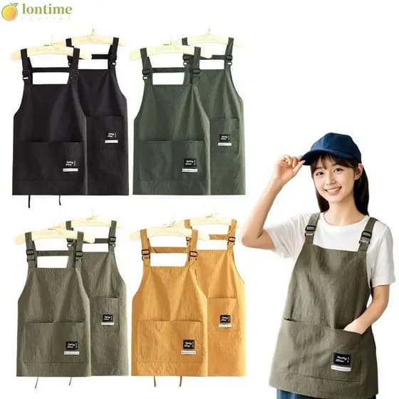 LONTIME Aventais De Cozinha , Avental De Barbeiro Profissional De 2 Tamanhos , Roupas De Trabalho Respiráveis De Bolso G