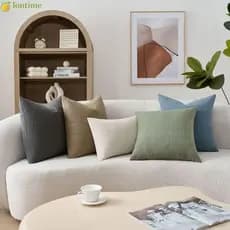 Capas De Almofada LONTIME , Estilo Boho De 45 X 45 Cm , Capa De Almofadas Com Padrão De Verificação De Poliéster