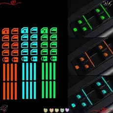 Etiqueta Luminosa Do Botão Carro Da , Adesivos Fluorescentes Noturnos Interior Dos Carros , Acessórios Automotivos