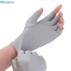 Expensão1 1 Par Luvas Seda De Gelo  Fina Mittens Resistentes Aos Raios UV Meio Dedo Para O Exterior