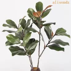 ALISOND1 Simulado Ramo De Árvore De Magnólia , Grande Planta Artificial Artesanal , 2 Garfos Plantas Artificiais