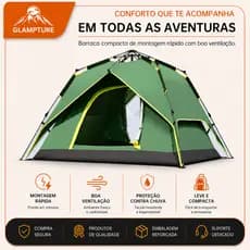 glampture Barraca Camping Automatica 3 Segundos 4-6 Pessoas Impermeavel Dupla Camada Protecao UV Grande Espaco Familiar