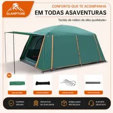 Barraca De Acampamento Familiar 8-12 Pessoas Tenda Camping Impermeavel Grande Portátil 380x260cm