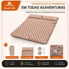 Colchão Inflável Automático De Casal Sleeping Pad Ar Externo Portátil De Acampamento 200*120*5 Cm Com Travesseiro