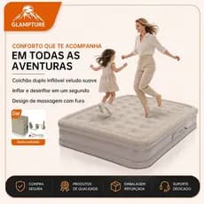 Colchão Inflável Casal Cama De Campanha Queen Com Bomba Elétrica Integrada Para Acampamento 203x154cm